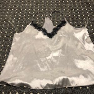 Silky shirt with lace